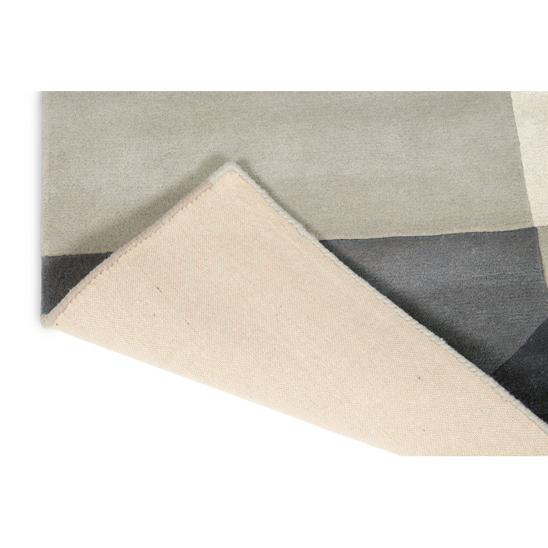 Bodega Wool Abstract Area Rug in Beige, Rectangle 4'7" x 6'7"