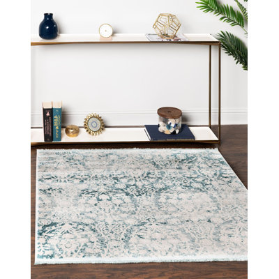 Tapis bleu clair / ivoire Teadora