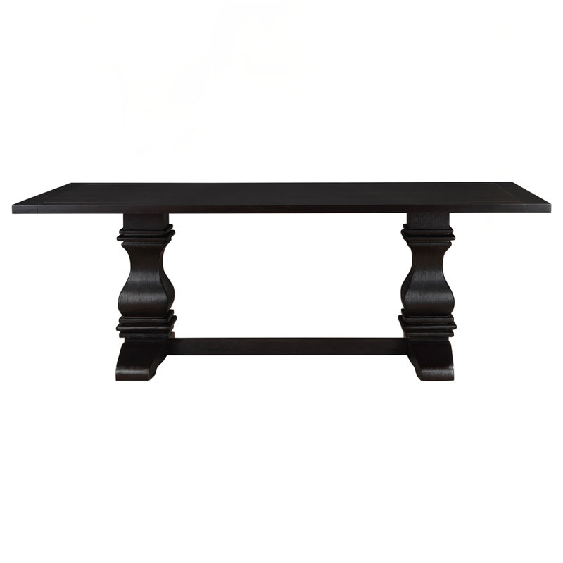 Rustic Espresso Rectangular Double Pedestal Dining Table