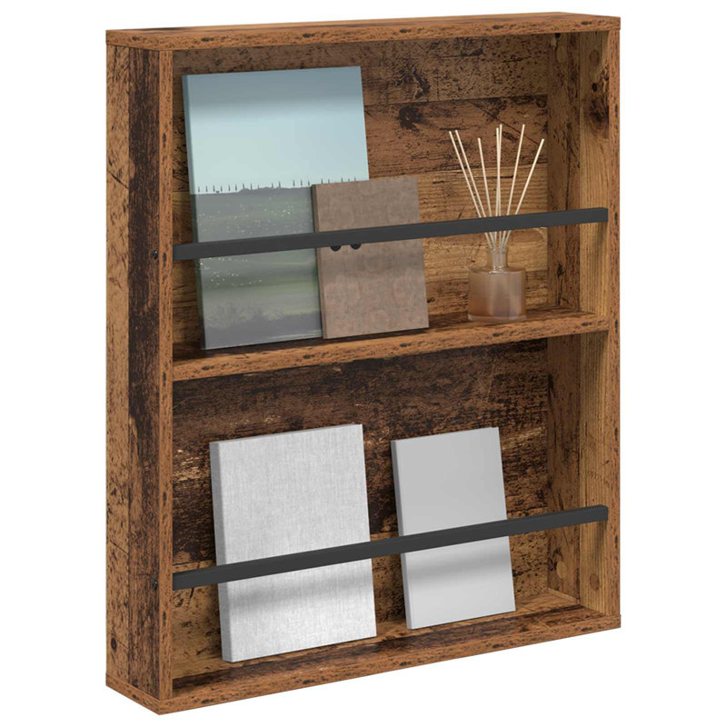Wood Magazine Rack, Dark Brown