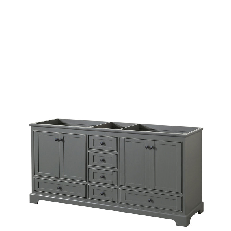 Base de meuble-lavabo double Deborah, Gris foncé / noir mat