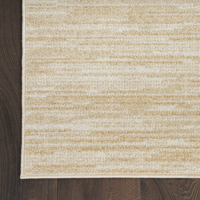 Nourison Essentials Ivory/Gold Indoor/Outdoor Area Rug, Rectangle 9' x 12'