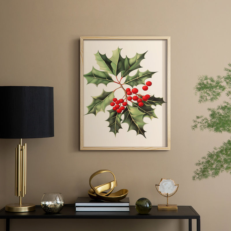 Art des Fêtes de Noël - série 2 - CCXLVI, reproduction encadrée - bois massif, Naturel, H 15 po x l 12 po