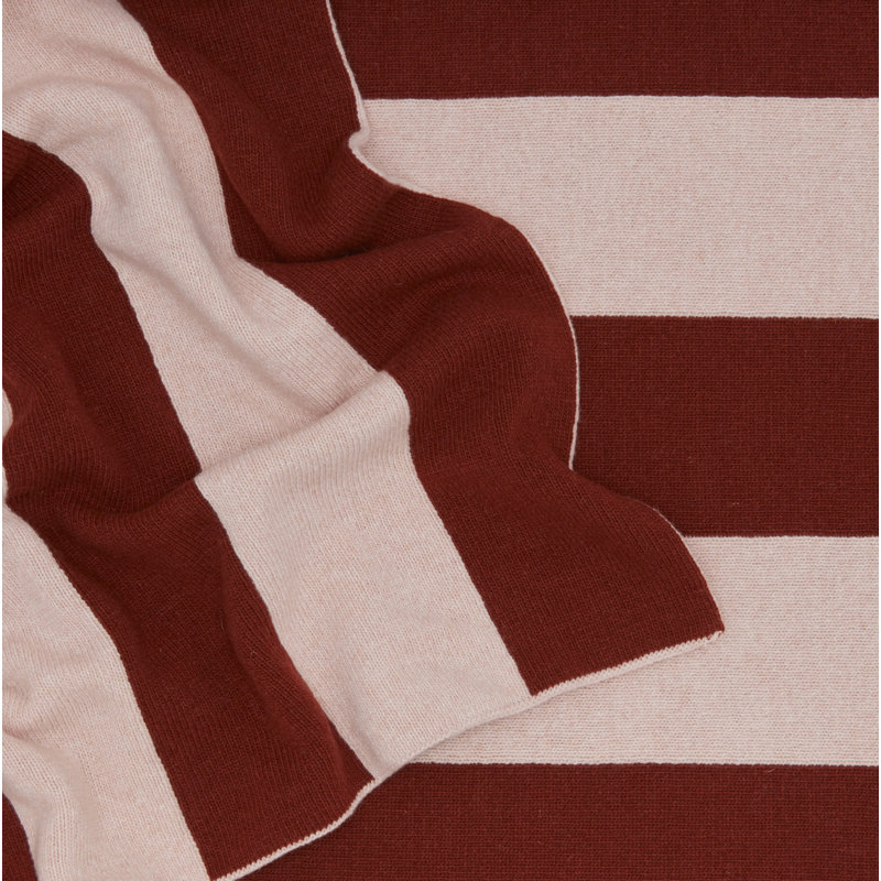 Simple Striped Throw Blanket, Blush/Terracotta