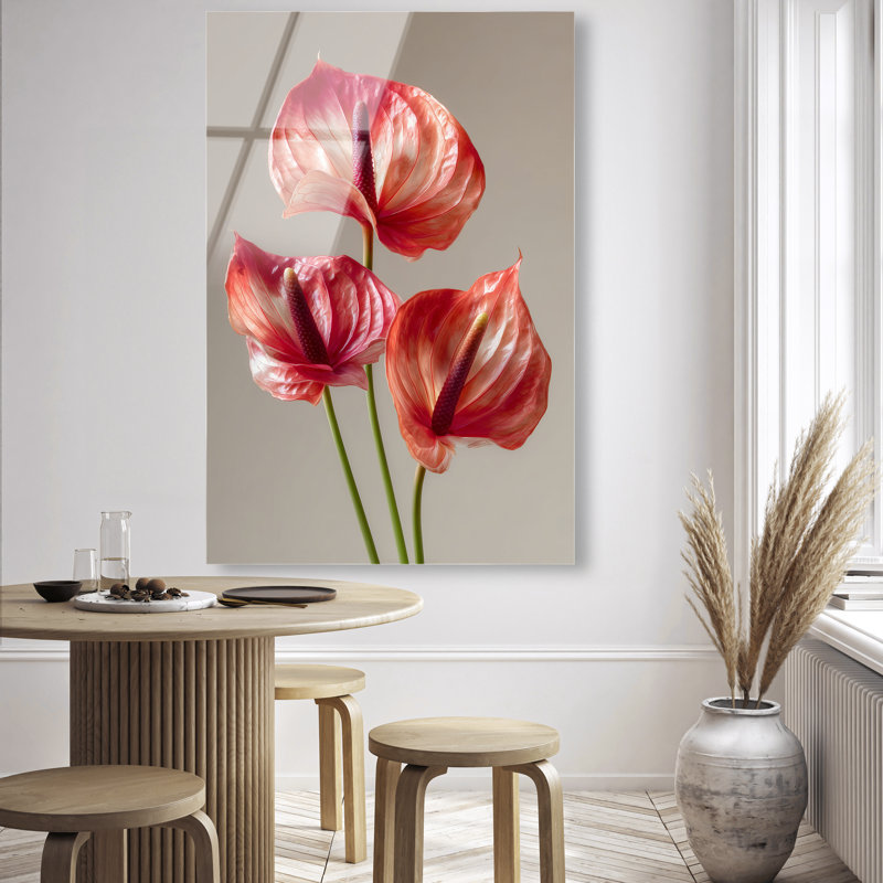 Crimson Silk Veins II Print, 15"H x 10"W, High-Gloss Acrylic Print