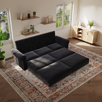 3-In-1 Velvet Convertible Sleeper Sofa