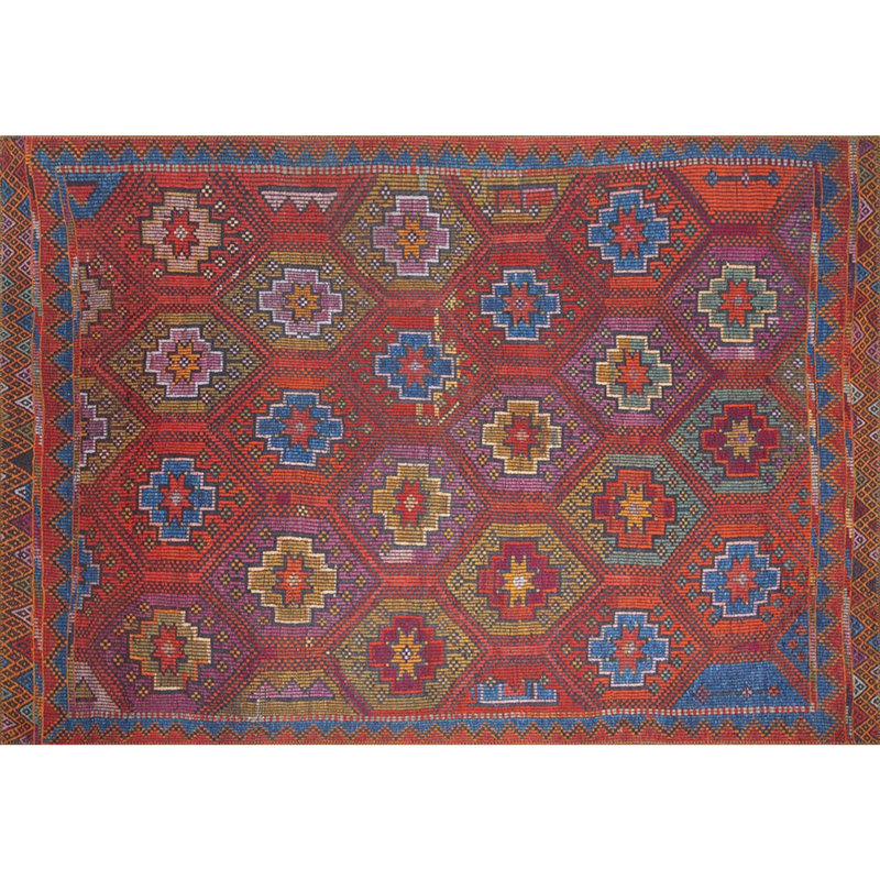 Tapis lavable en machine Premium, 4,6 x 6,2 pieds, 100% polyester, 1850 g / m² | Hauteur des poils: 0,2 po | Poly-coton écologique recyclé | Parfait pour le salon, la chambre à coucher et les endroits très passants