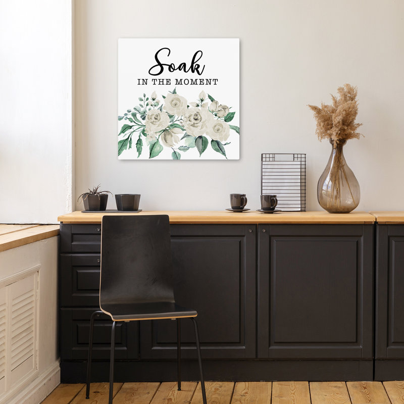 Soak In The Moment, campagne moderne, typographie florale, art de campagne moderne, H 18 po x l 18 po