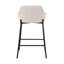 Tabouret de comptoir industriel à hauteur fixe en métal noir et tissu crème par - ensemble de 2-2091176340