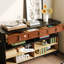 Buffet en bois brun et noir