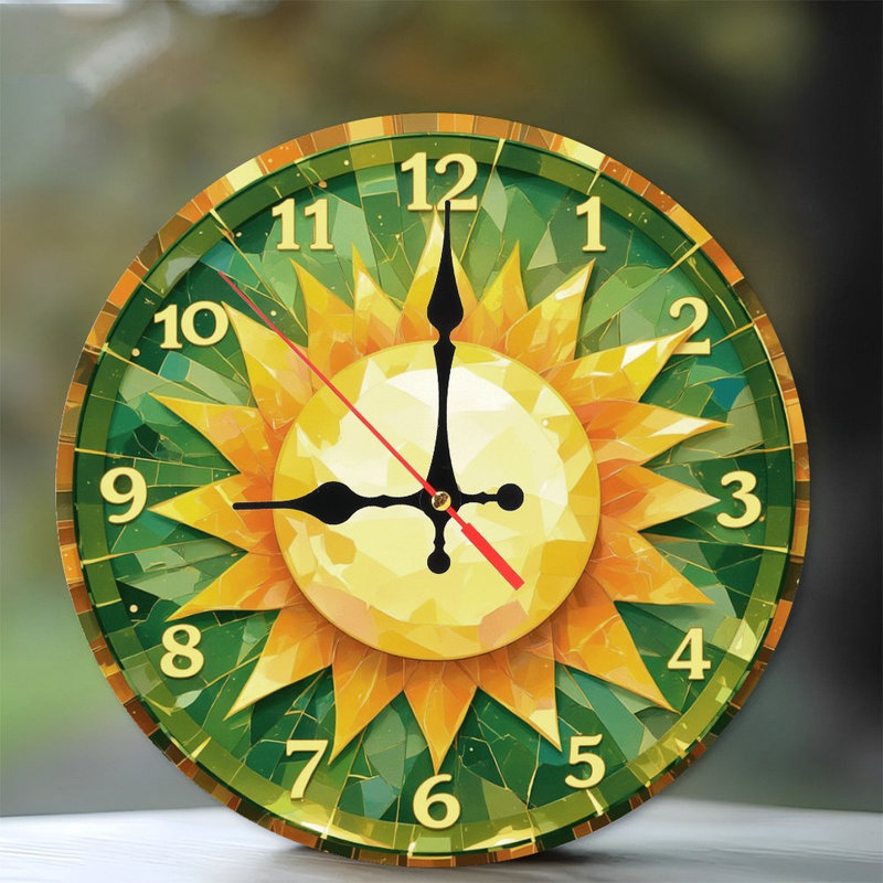 Horloge soleil vitrail