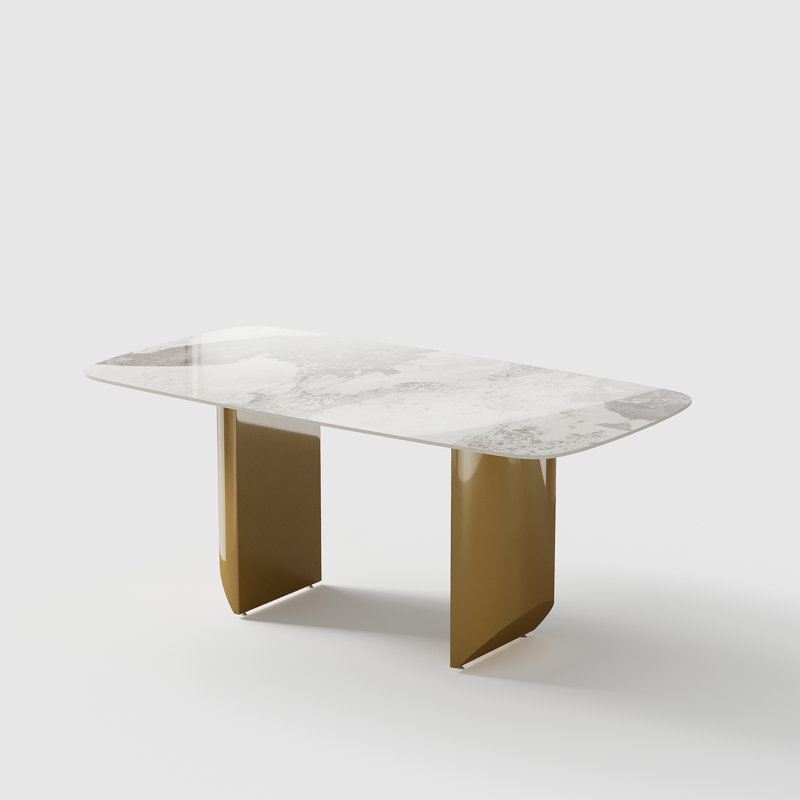 Table de salle à manger Dashona, L 35,4 po x L 70,9 po, Doré