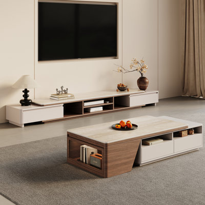 Modern simple telescopic coffee table TV stand