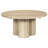 Hazel Coffee Table with 3 Pillar Legs, 35.5 Inch Round Top, Natural Brown Mango Wood
