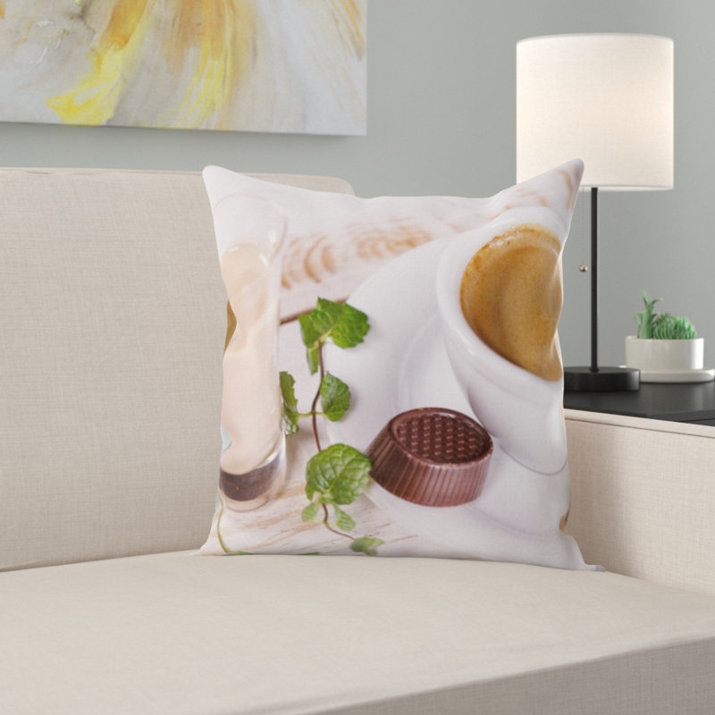 Coussin décoratif café