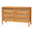 Betzayda Baxton Studio Jenn Golden Brown Wood Japandi 6-Drawer Dresser With Distressed-Finished Rattan