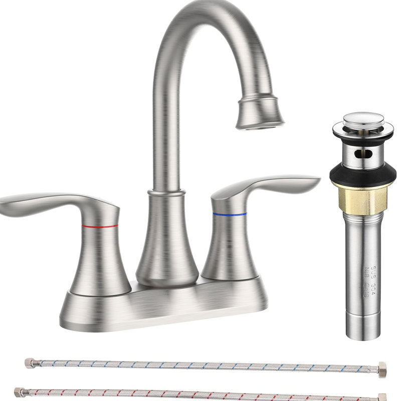 Brushed Nickel Bathroom Sink Faucet With 360 Degree Rotation, Lever, Water Saving Functionality Ceramic Cartridge, Swivel Spout, Design