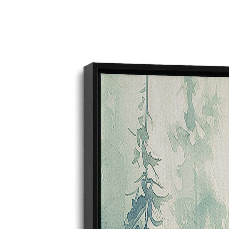 «Woodland Birds in Mist», ensemble de 2, reproduction sur toile, Cadre noir, H 16,75 po x l 16,75 po