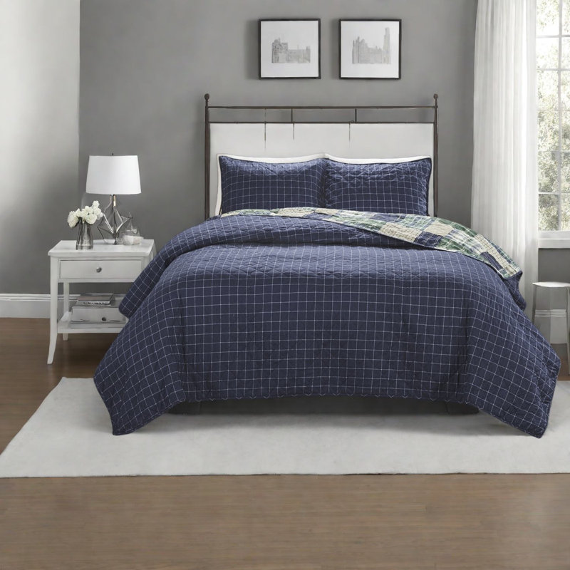 Ensemble de literie réversible en microfibre pour grand lit maison de ferme rustique