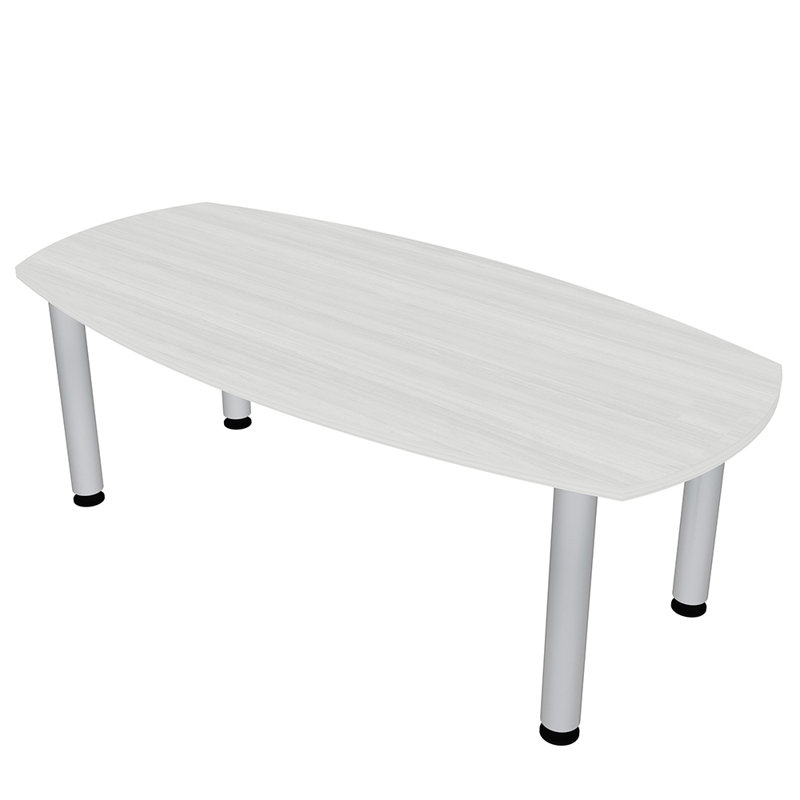Table de conférence Pavert, L 60 po x l 36 po, Cyprès blanc, Nickel brossé