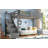 Twin Size Loft Bed With Built-In Wardrobe And Storage Space, Solid Wood Loft Bed With Beside Shelves, Full-Length Guardrails And Stairs, No Box Spring Needed, Gray-1433747158-1433747145