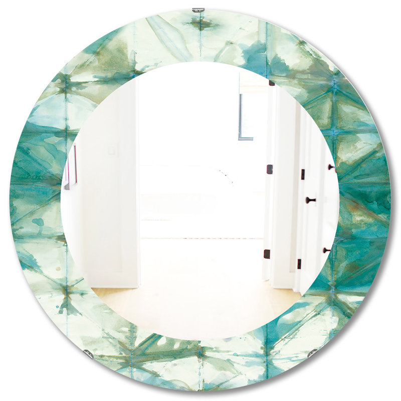 Marbled Glam Accent Wall Mirror, 31.5" H x 31.5" W, Geometric