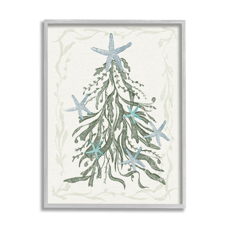 Arbre de Noël nautique Sea at-290, H 30 po x l 24 po x P 1,5 po, Estampe numérique Farmhouse