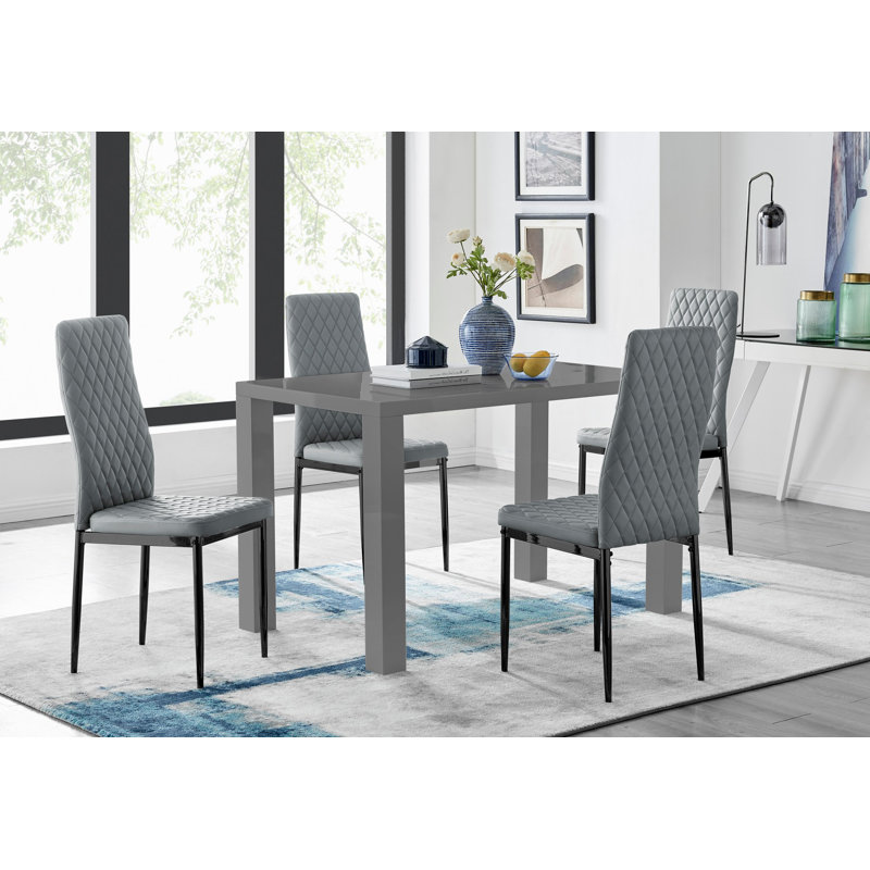 Scottsmoor 4 - Person Dining Set, Grey/Black, White
