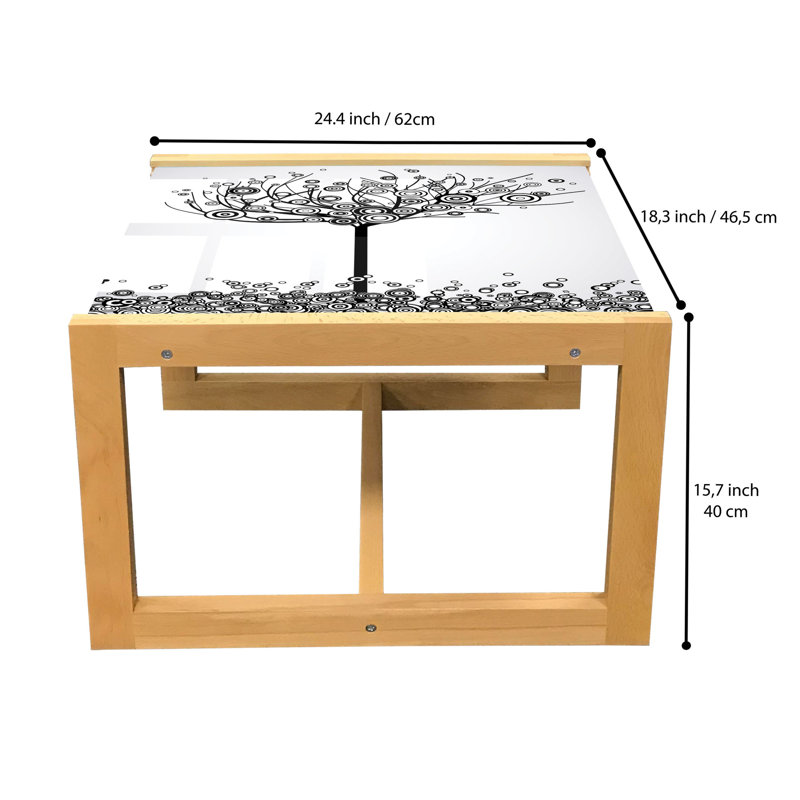 Jalliyah Trestle Coffee Table, 40cm H x 46.5cm W x 62cm D