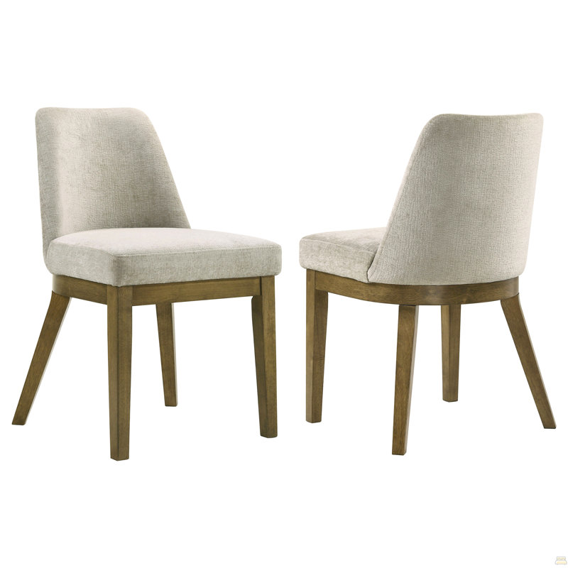 Chaise d'appoint Bryant (brun clair) rembourrée (ensemble de 2)