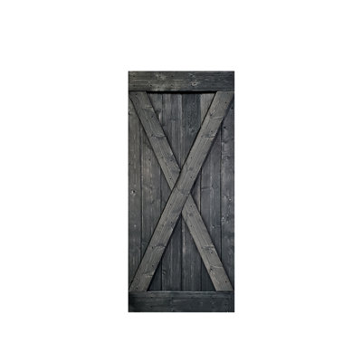 Panelled Wood Stained X Series Diy Barn Door Without Installation Hardware Kit