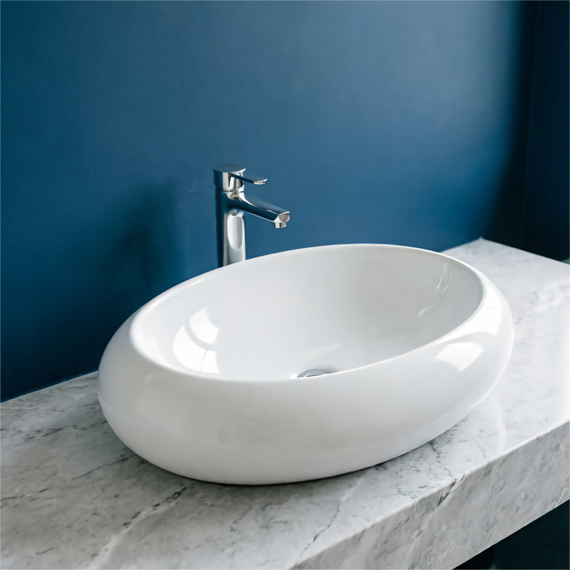 Topcraft White Ceramic 19" * 13" Vessel Bathroom Sink