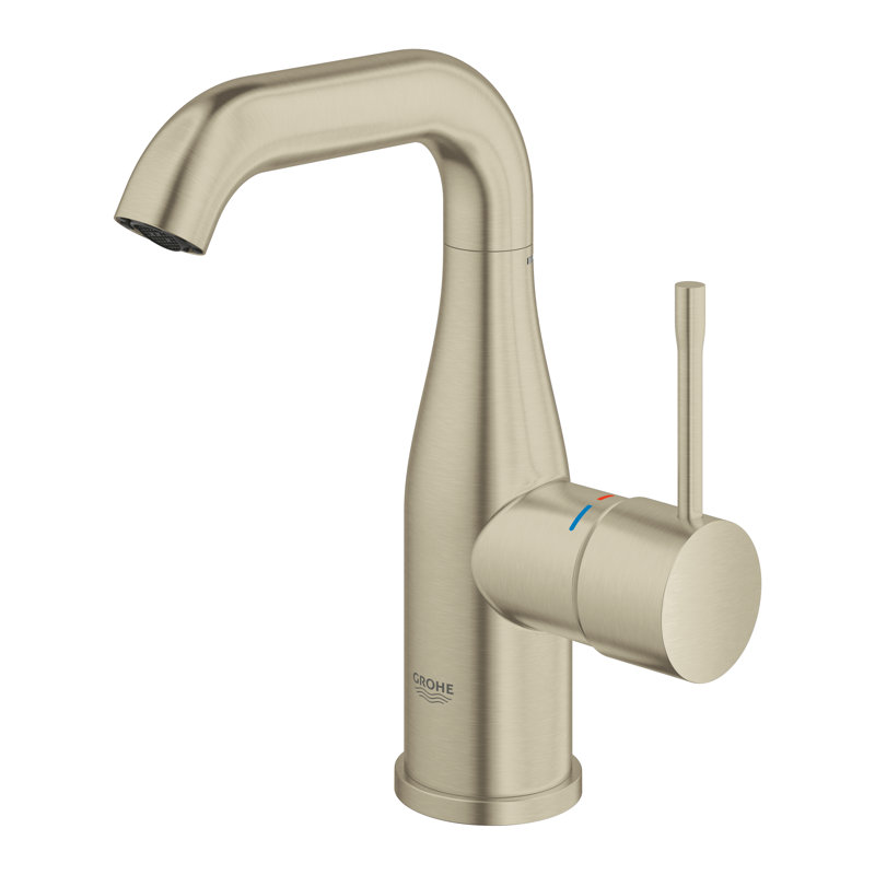 GROHE Essence Single Hole Bathroom Faucet with Single Handle, Size Medium, Brushed Nickel Infinity