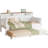 Daybed With Trundle,Twin Day Bed With X-Shaped Frame And Charging Station，White/Walnut
