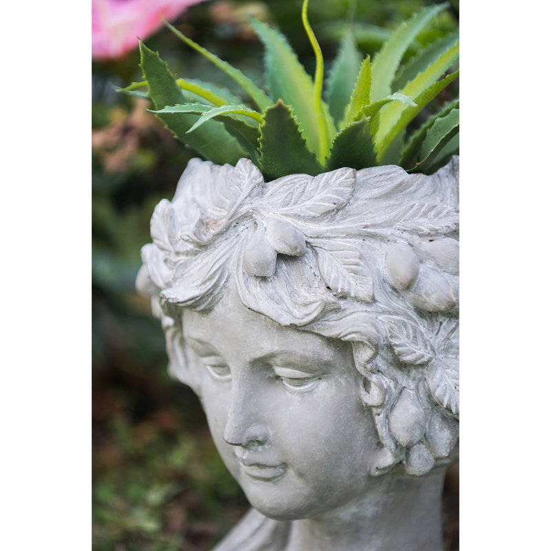 Pot à fleurs en ciment pour véranda, 7,9 x 8,9 x 11,6 po, gris, avec jardinière florale d'extérieur, 8,9 x 7,9 x 11,6 po