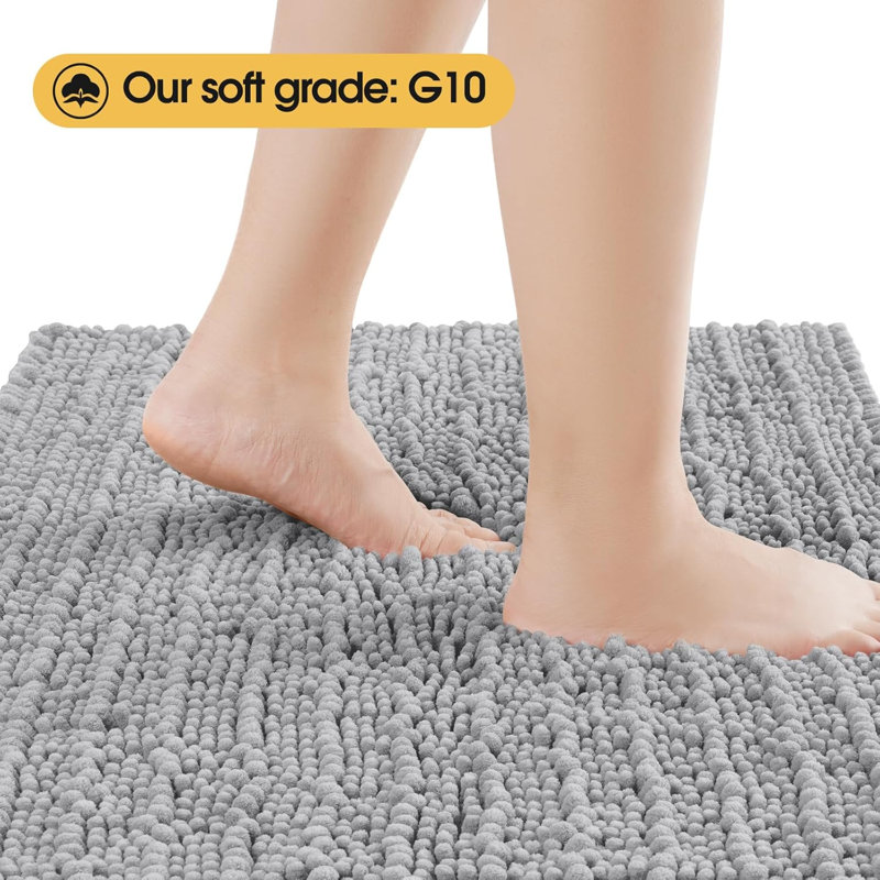 Ensemble de 3 très grands tapis de salle de bain Modern, Gris