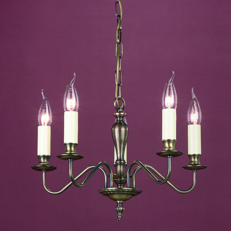 Nottingham 5 - Light Candle Style Chandelier, Light Bronze
