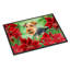 Poinsettas terrier gallois 36 po x 24 po tapis de porte extérieur antidérapant-38381989
