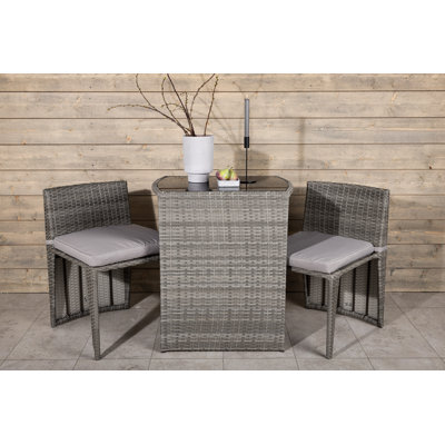 Kristlaug 2 - Person Patio Dining Set with Rectangular Table , Cushions Included