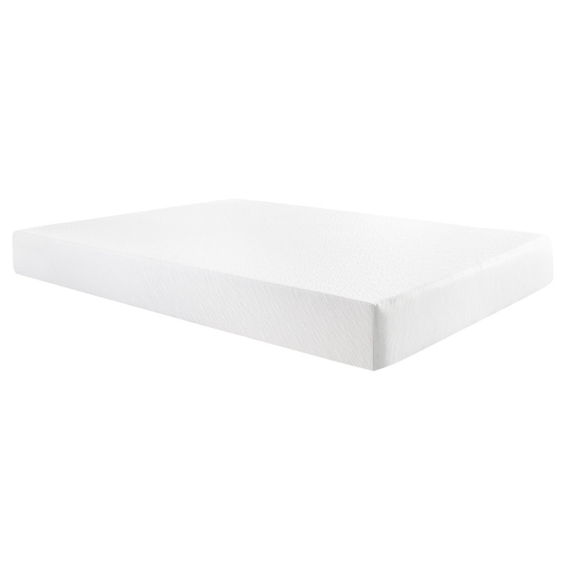 Matelas en mousse à mémoire de forme de 10 po à technologie de gel ferme et à faible perturber le refroidissement blanc pour un soutien confortable au sommeil