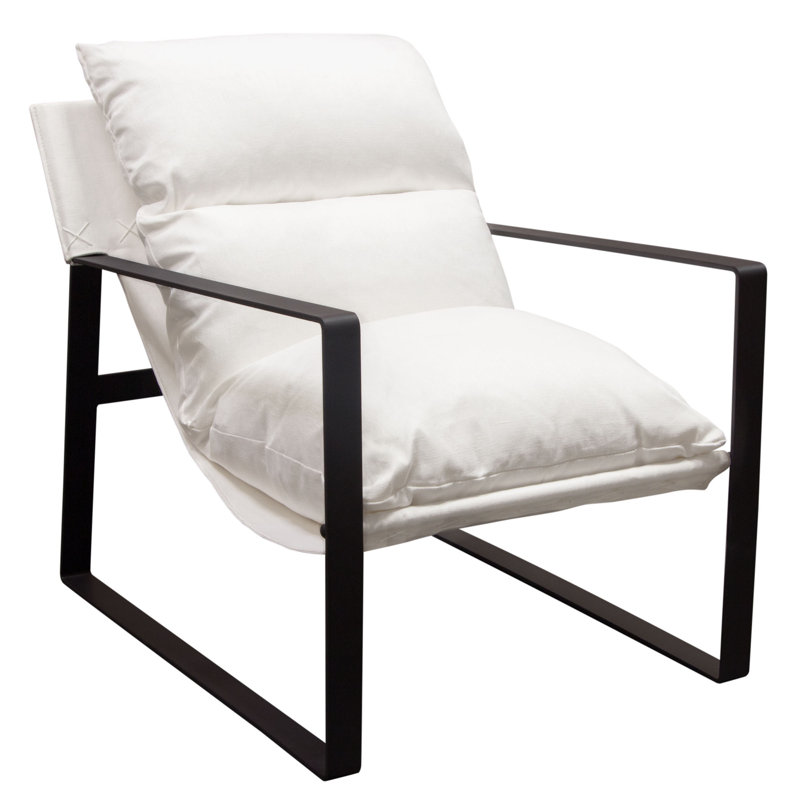 Kassity Upholstered Armchair, White Linen