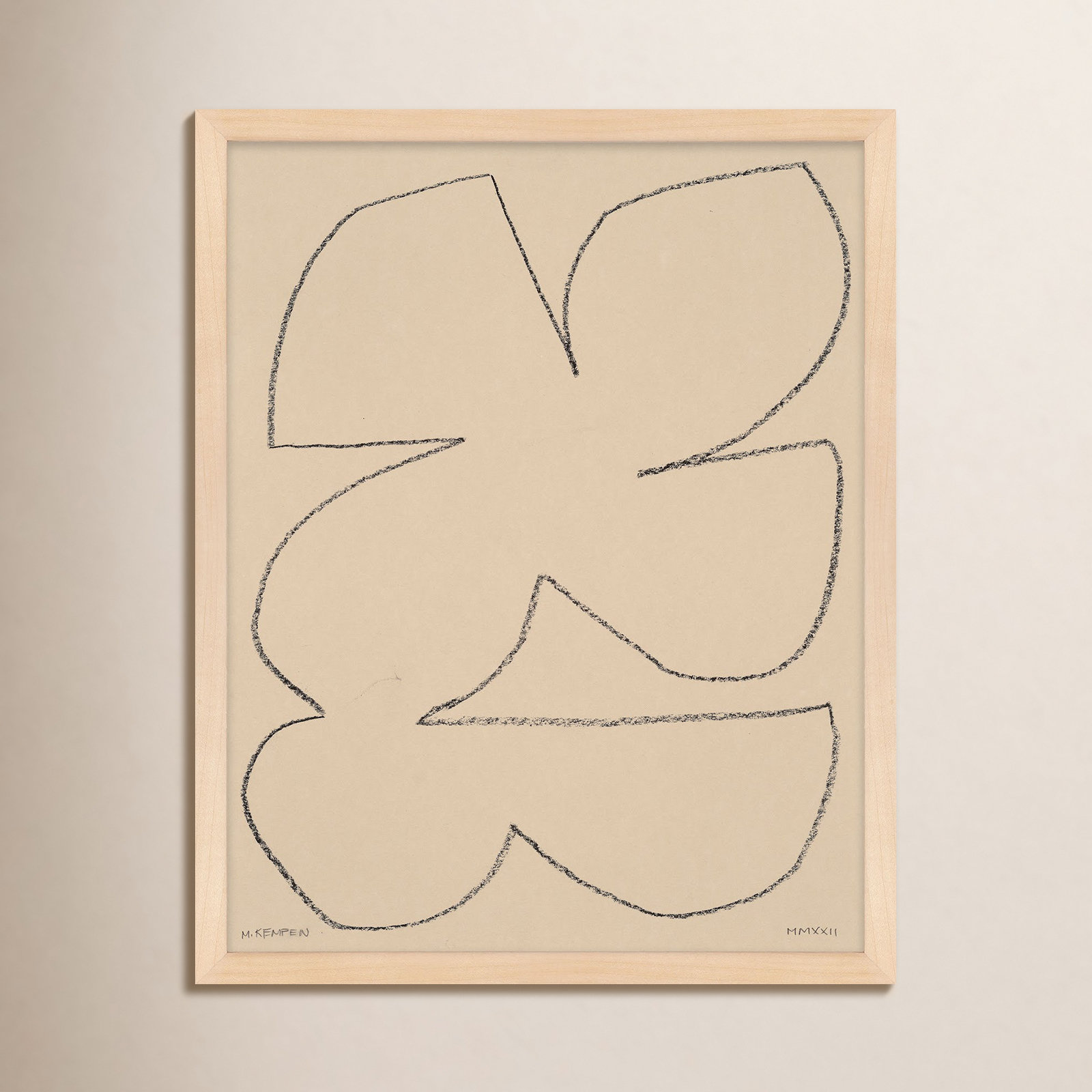 Freya "Outlines 4" Print, Maple Framed, 40" W x 50" H