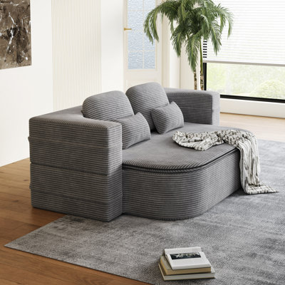 Boneless Convertible Sleeper Sofa Bed with Blanket, Instant Setup Floor Lounge for Bedroom,Studio & Living Room
