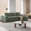 Canapé modulaire incurvé en chenille de 99 pouces avec méridienne, canapé modulaire en forme de L avec sièges profonds, canapé modulaire en chenille pour le salon et la chambre à coucher, aucun assemblage requis-2142681190