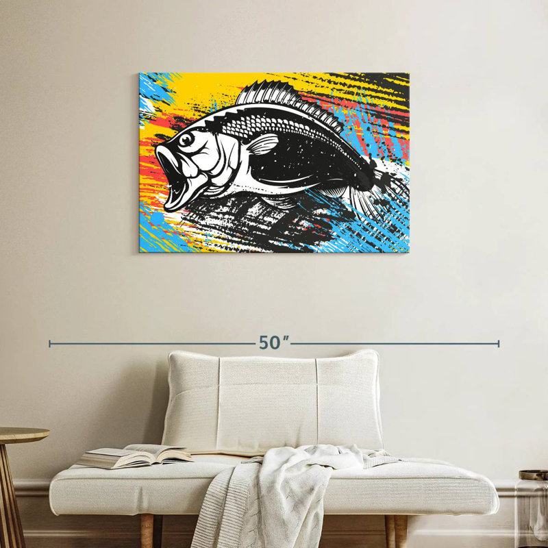 Brampt Abstract Bass Fishing, 24" H x 36" W