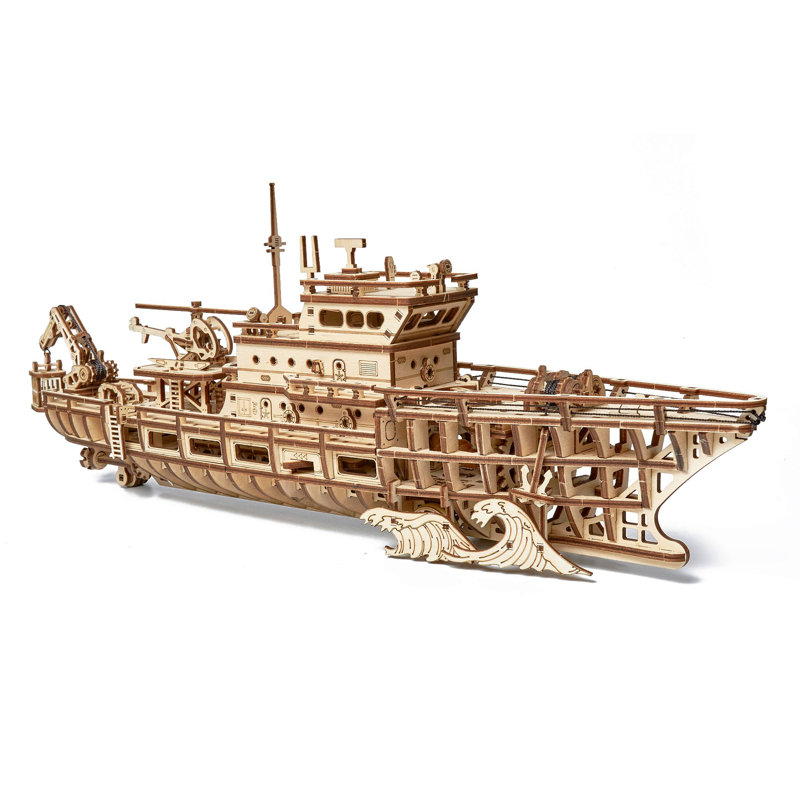 Wooden 3D Mechanical Yacht Model Kit with Eco-Friendly Plywood