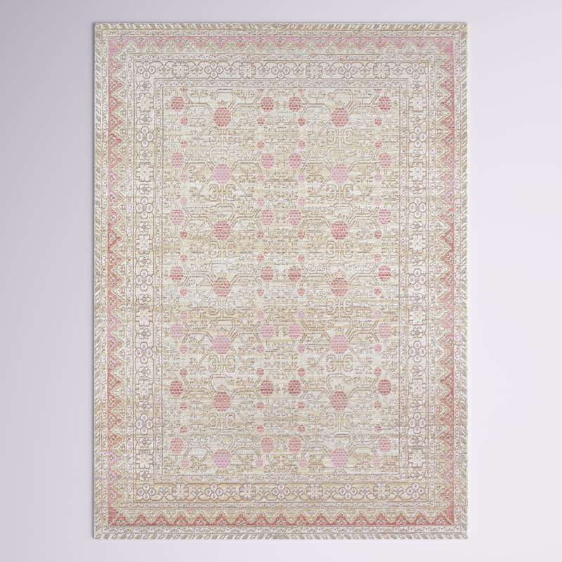 Finnley Oriental Polyester Rug, Rectangle 5'3" x 7'3"