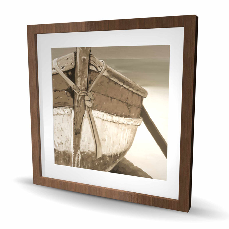 «Tied Up Rowing Boat - Brown Office», H 24 po x l 24 po, Brun