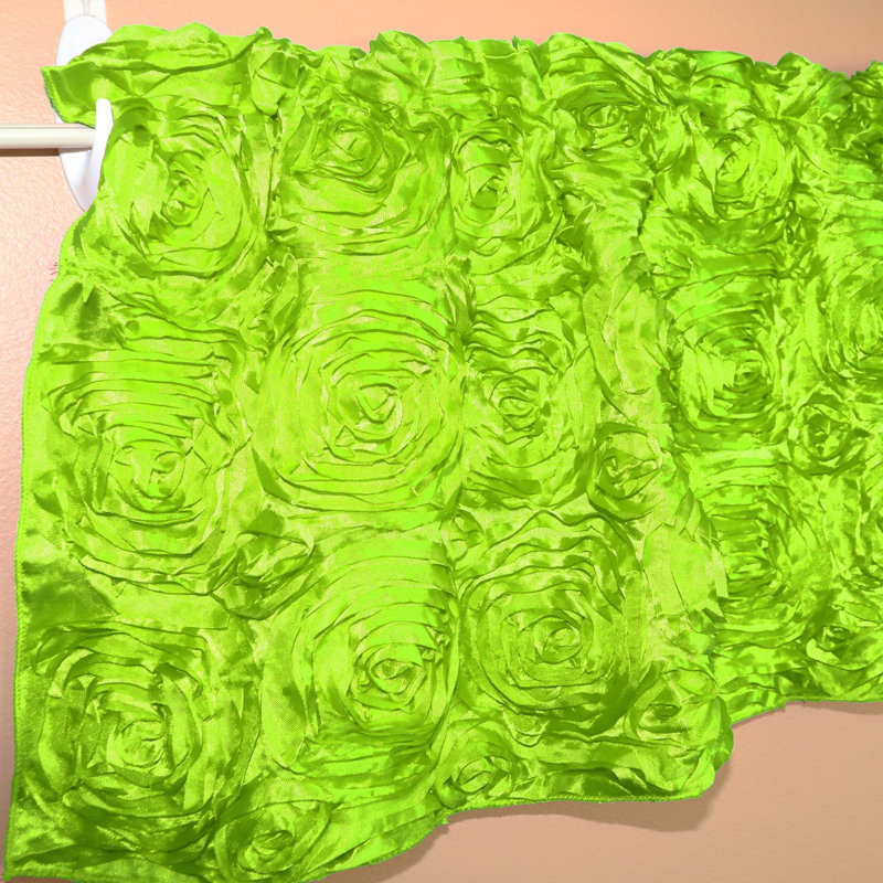 Floral Tailored Window Valance, Lime Green, 54" W x 28" L