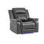 Fauteuil inclinable électrique gris anthracite avec éclairage DEL et accoudoirs coussinés pour un confort ultime et un style moderne